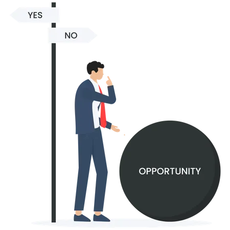 Businessman thinking with a big offer opportunity  Illustration