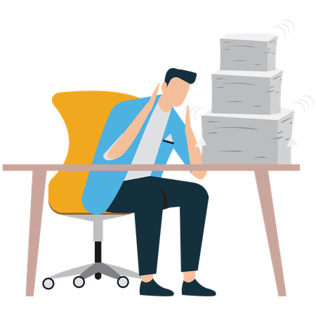 Businessman thriving Under Work Pressure  Illustration