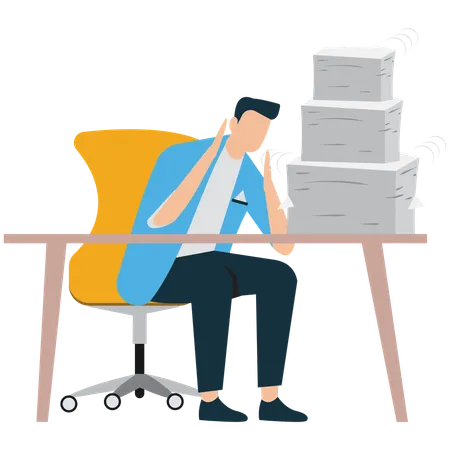 Businessman thriving Under Work Pressure  Illustration