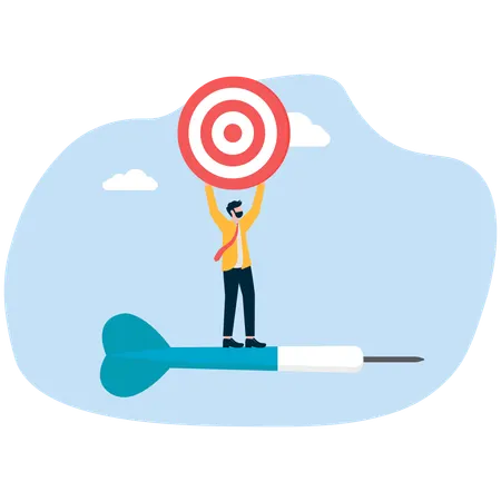 Businessman throwing dart to target  Illustration