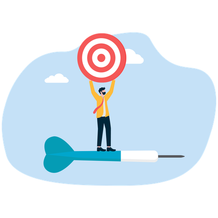 Businessman throwing dart to target  Illustration