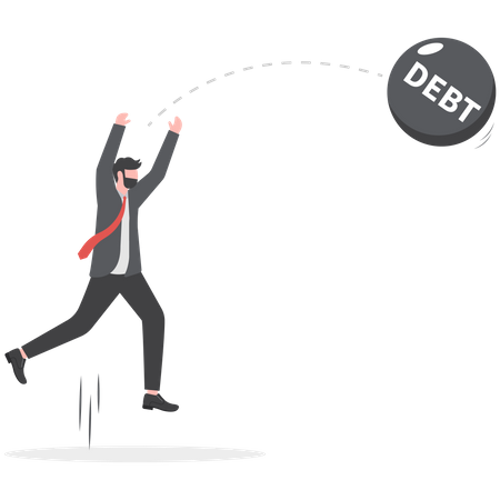 Businessman throwing debt  Illustration