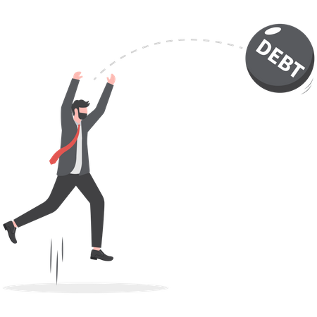 Businessman throwing debt  Illustration