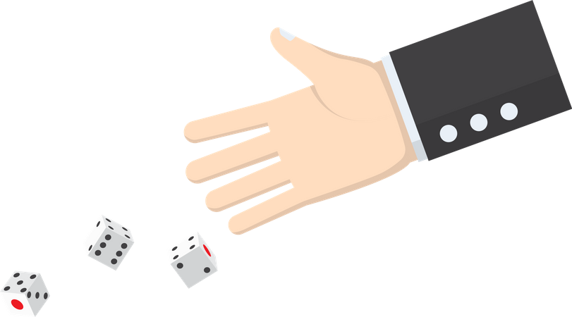 Businessman throwing dice  Illustration