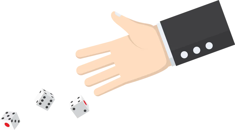 Businessman throwing dice  Illustration