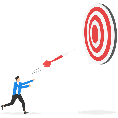 Businessman throwing huge dat  Illustration