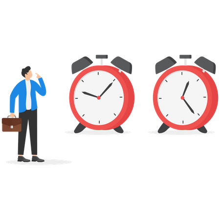 Businessman to control time  Illustration