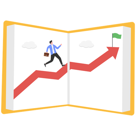 Businessman tops in educational field  Illustration