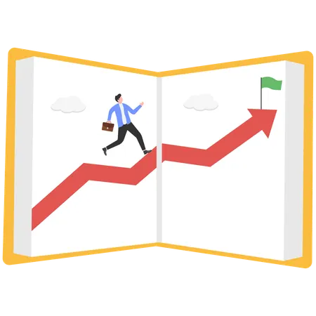Businessman tops in educational field  Illustration