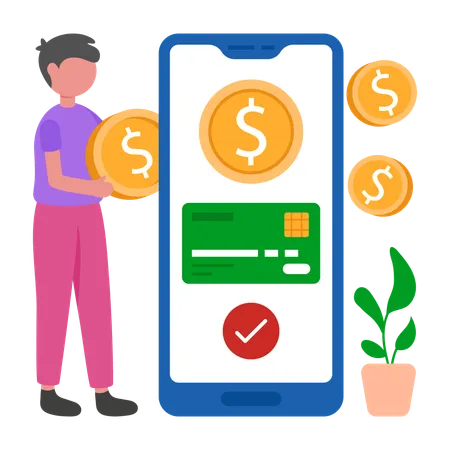 Businessman Tops up Credit score  Illustration