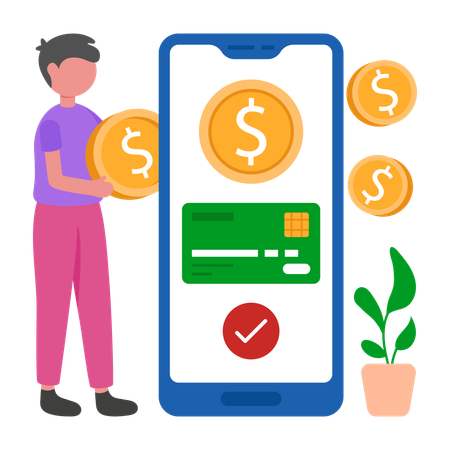 Businessman Tops up Credit score  Illustration