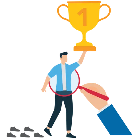Businessman tracing the Path of Success  Illustration