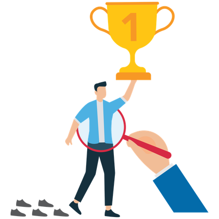 Businessman tracing the Path of Success  Illustration