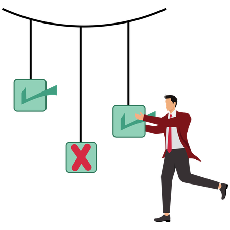 Businessman tracking business project  Illustration