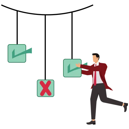 Businessman tracking business project  Illustration