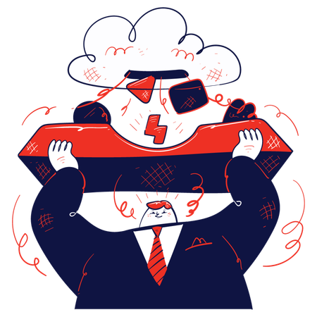 Businessman transfer data on cloud  Illustration
