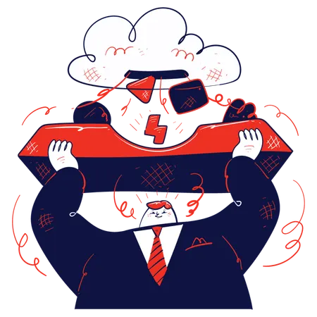 Businessman transfer data on cloud  Illustration