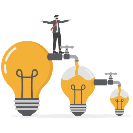 Businessman transfer idea to new lightbulb  Illustration