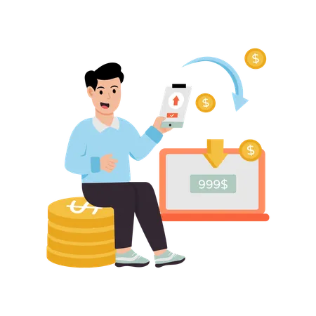 Businessman Transferring Money  Illustration