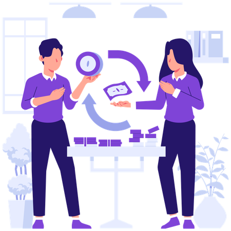 Businessman transfers money  Illustration