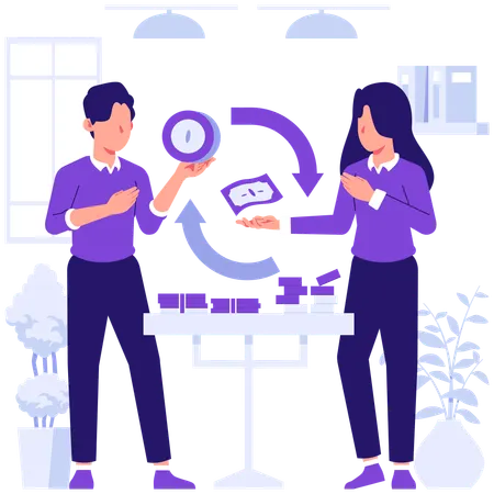 Businessman transfers money  Illustration