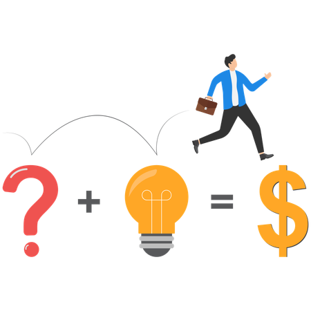 Businessman transforming business idea  Illustration