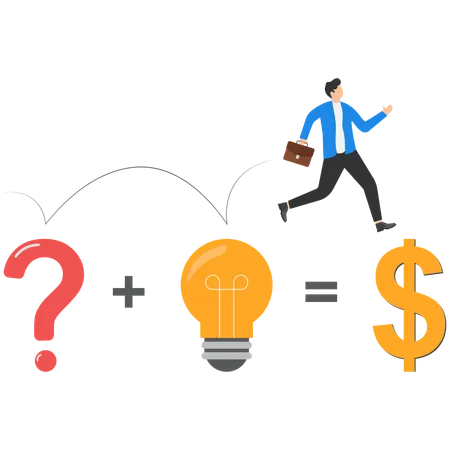 Businessman transforming business idea  Illustration