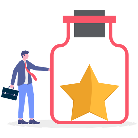 Businessman trap inside star  Illustration