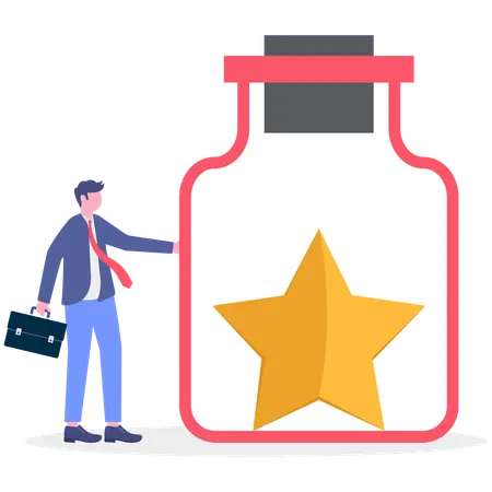 Businessman trap inside star  Illustration