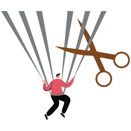 Businessman trapped in a circle  Illustration