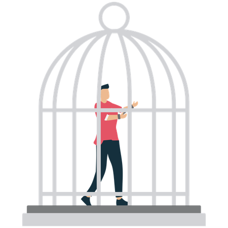 Businessman trapped in Financial Constraints  Illustration