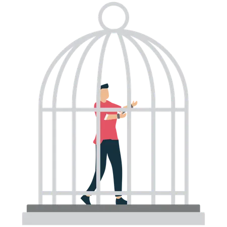 Businessman trapped in Financial Constraints  Illustration