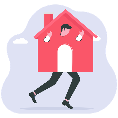 住宅ローンに囚われたビジネスマン  イラスト