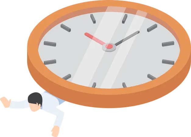 Businessman trapped in time deadline  Illustration