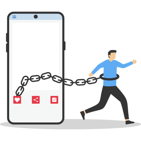 Businessman trapping in social media scam  Illustration