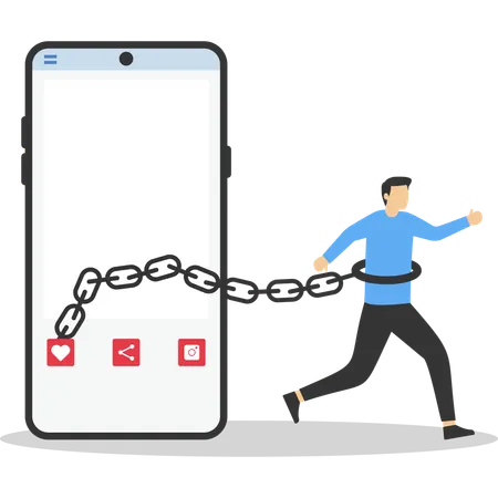 Businessman trapping in social media scam  Illustration