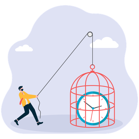 Businessman trapping time  Illustration