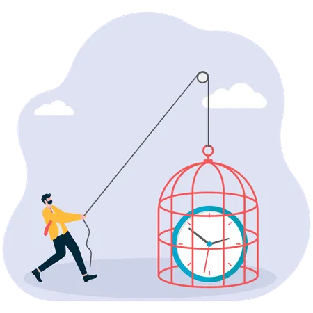 Businessman trapping time  Illustration