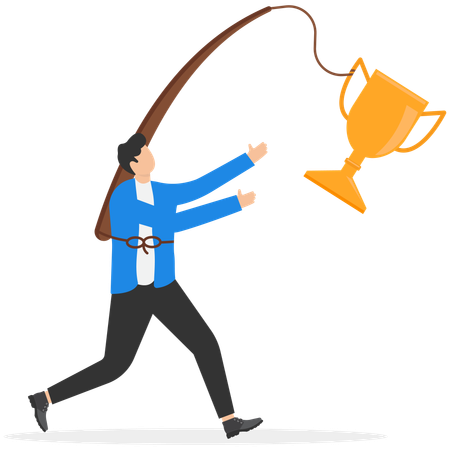 Businessman traps for business award  Illustration