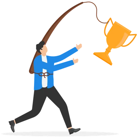 Businessman traps for business award  Illustration