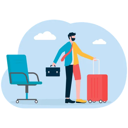 Businessman travelling abroad  Illustration