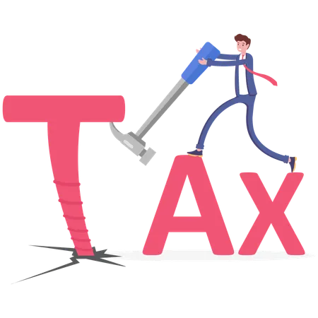 Businessman tries to free herself from tax  Illustration