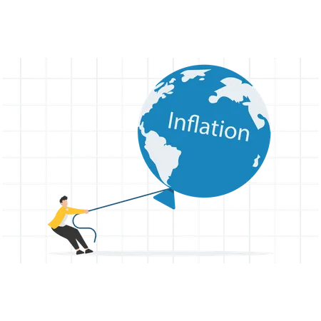 World Inflation Bubble Demand And Supply Are In Equilibrium Interest Rate Hike Of The Central Bank Risks Of The Global Economy 일러스트레이션