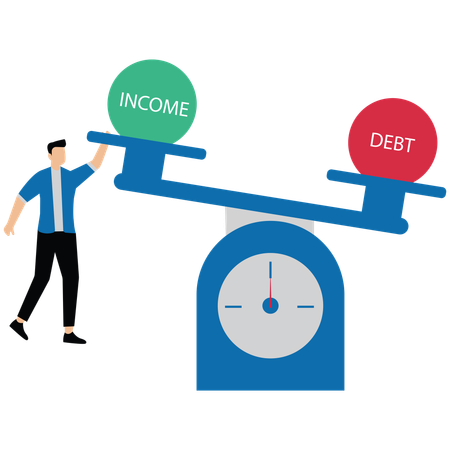 Businessman try to make it in balance  Illustration