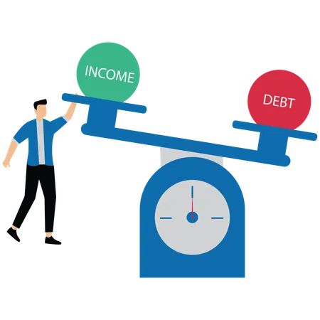 Businessman try to make it in balance  Illustration