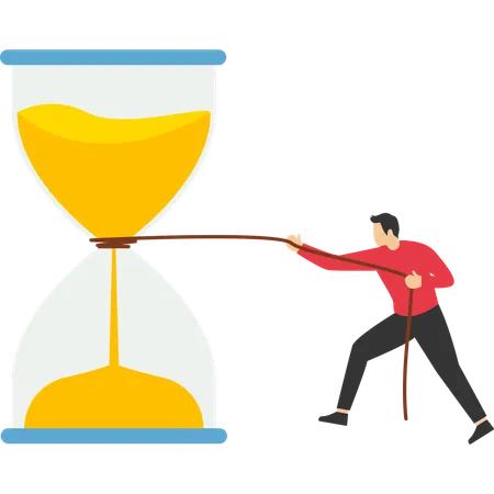 Businessman try to stop time  Illustration