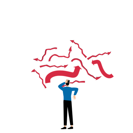 Businessman Trying To Decide Correct Path  Illustration