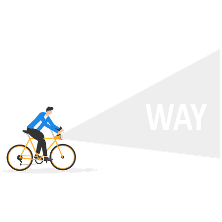 Businessman trying to find business ways  Illustration