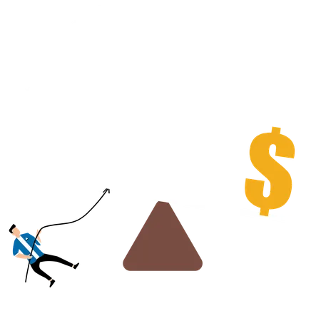 Businessman Trying To Gain Money Balance  Illustration