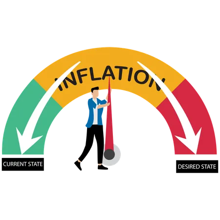 Businessman trying to reduce inflation  Illustration